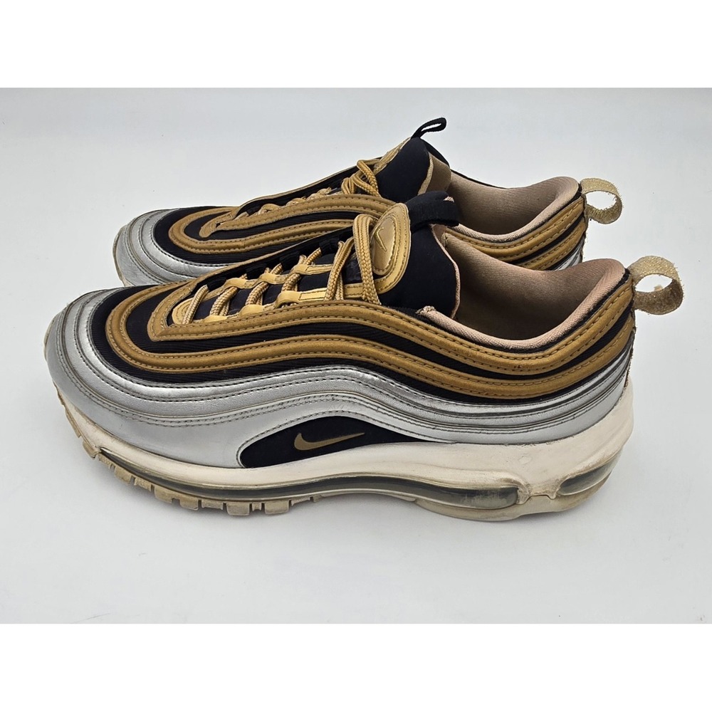 Nike Air Max 97 Metallic Gold Silver Training Shoes AQ4137-700 Womens Size‎ 7 - Picture 2 of 14